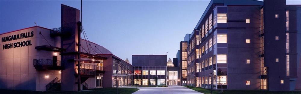 Niagara Falls High School at night. Niagara Falls High School at night.